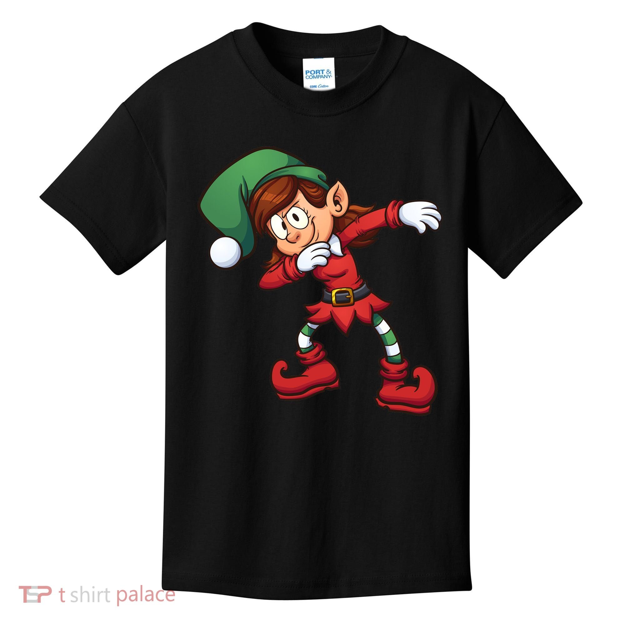 Dabbing Elf Cute Funny Christmas Kids T-Shirt