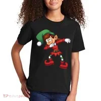 Dabbing Elf Cute Funny Christmas Kids T-Shirt thumb 2