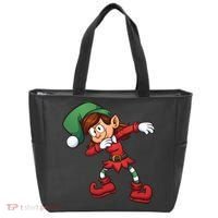 Dabbing Elf Cute Funny Christmas Tote Bag thumb 0