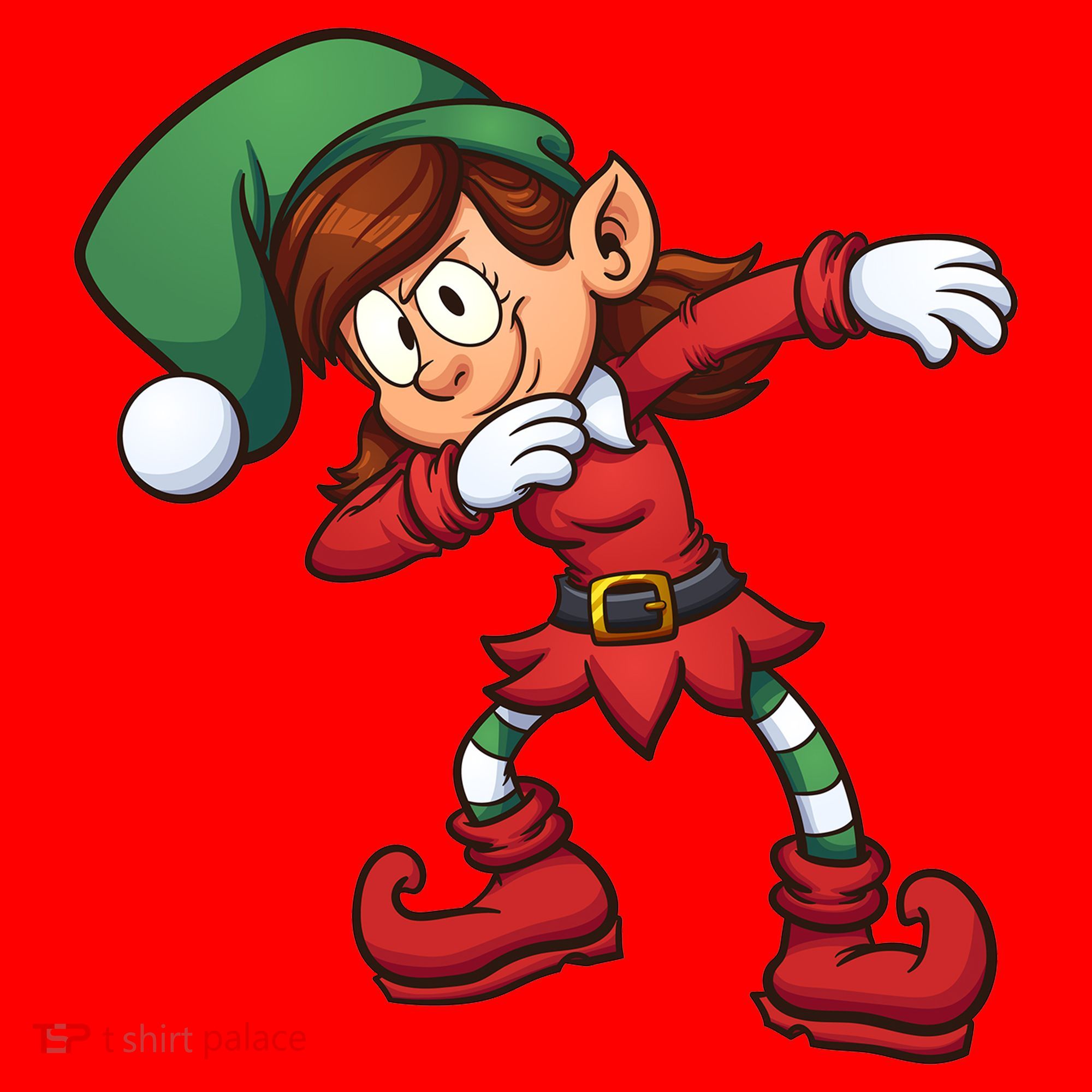 Dabbing Elf Cute Funny Christmas Santa Hat