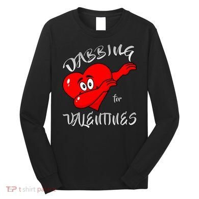 Dabbing For Love Valentines Day Heart Long Sleeve Shirt