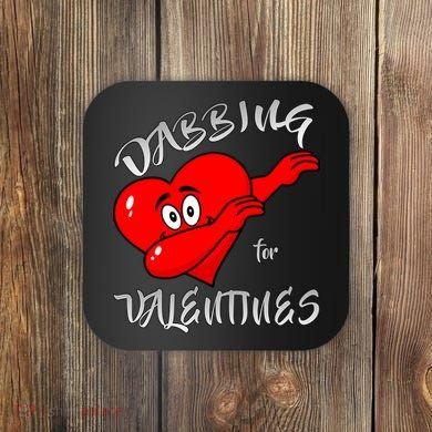 Dabbing For Love Valentines Day Heart Coaster