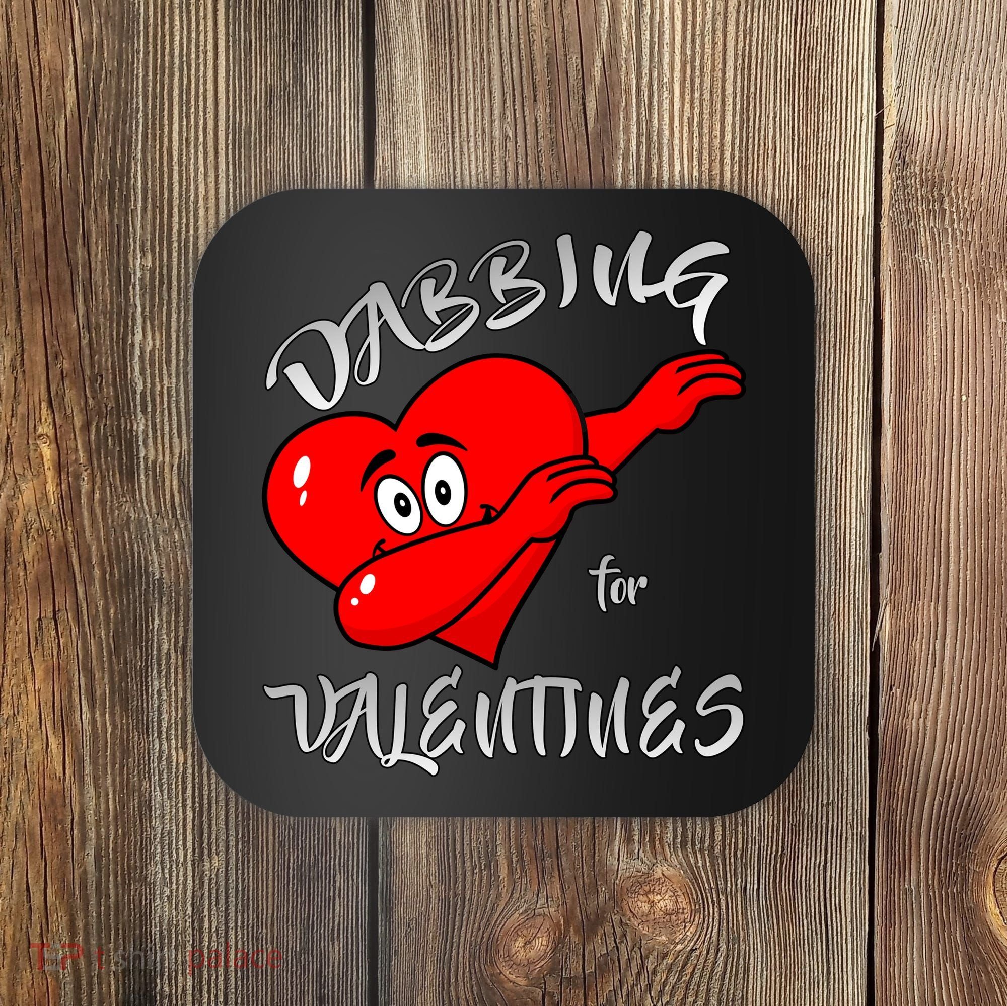 Dabbing For Love Valentines Day Heart Coaster