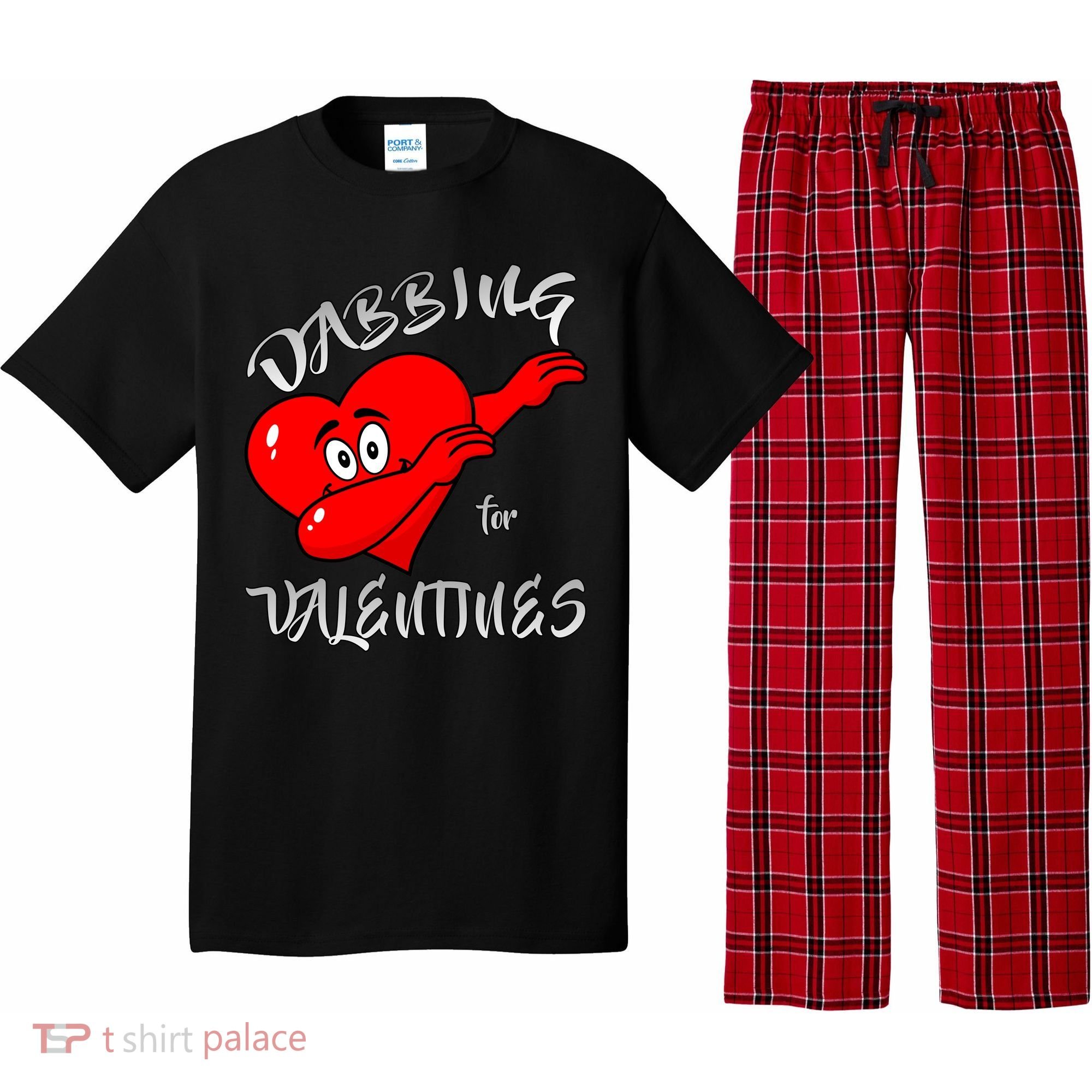 Dabbing For Love Valentines Day Heart Pajama Set