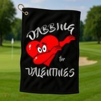 Dabbing For Love Valentines Day Heart Golf Towel thumb 1