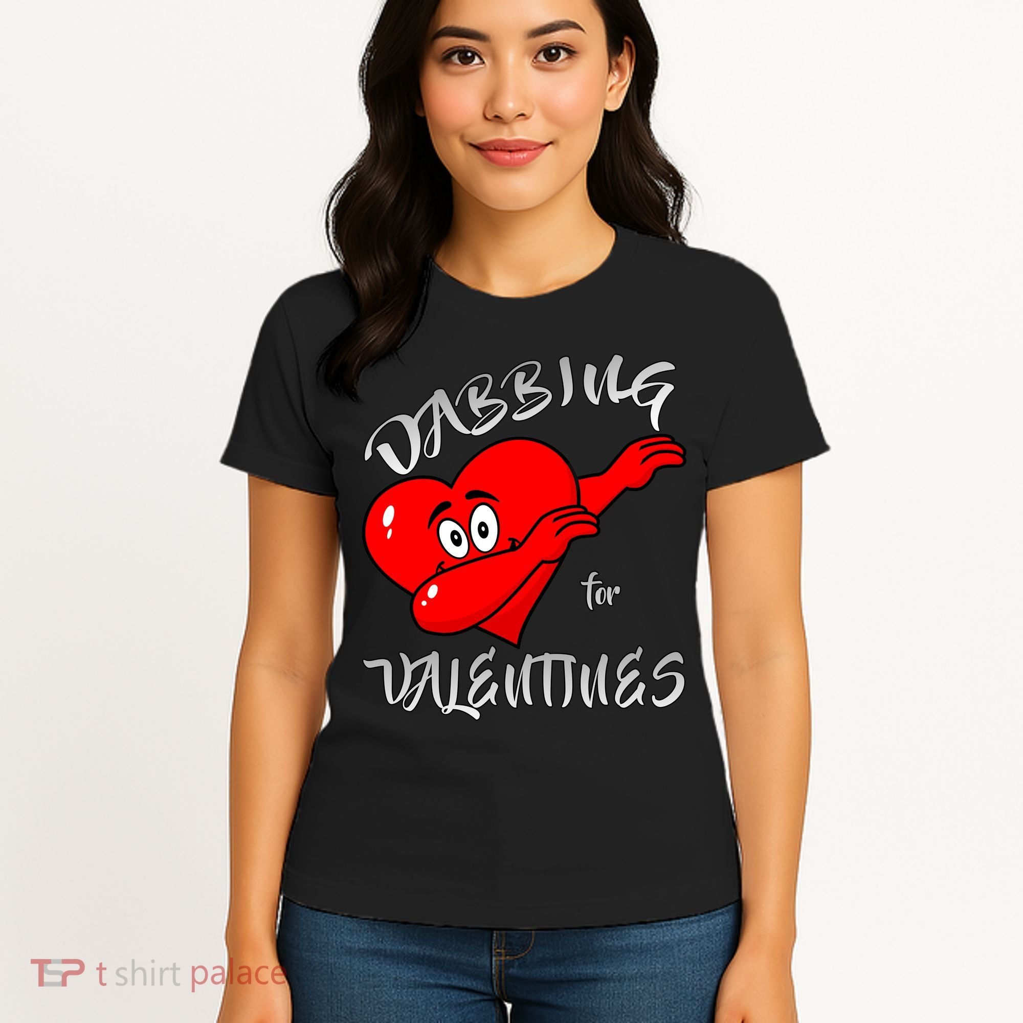 Dabbing For Love Valentines Day Heart Women's T-Shirt
