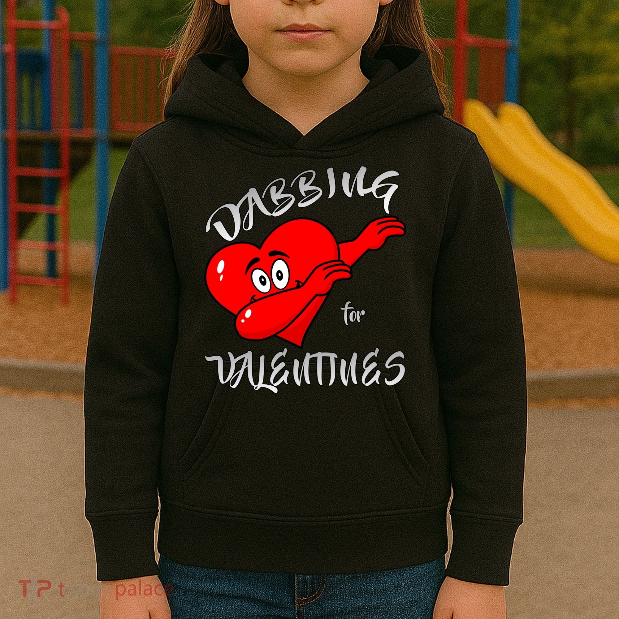 Dabbing For Love Valentines Day Heart Kids Hoodie