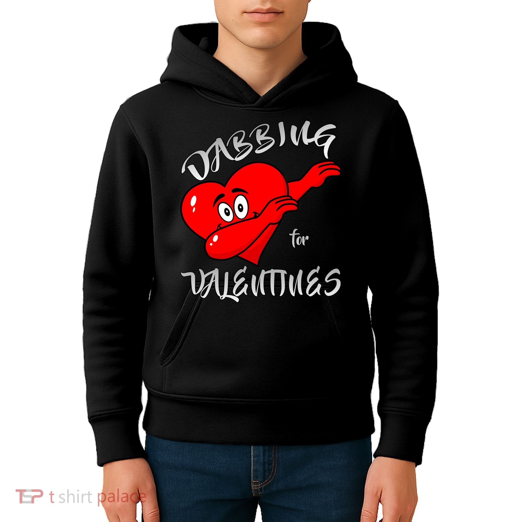 Dabbing For Love Valentines Day Heart Kids Hoodie
