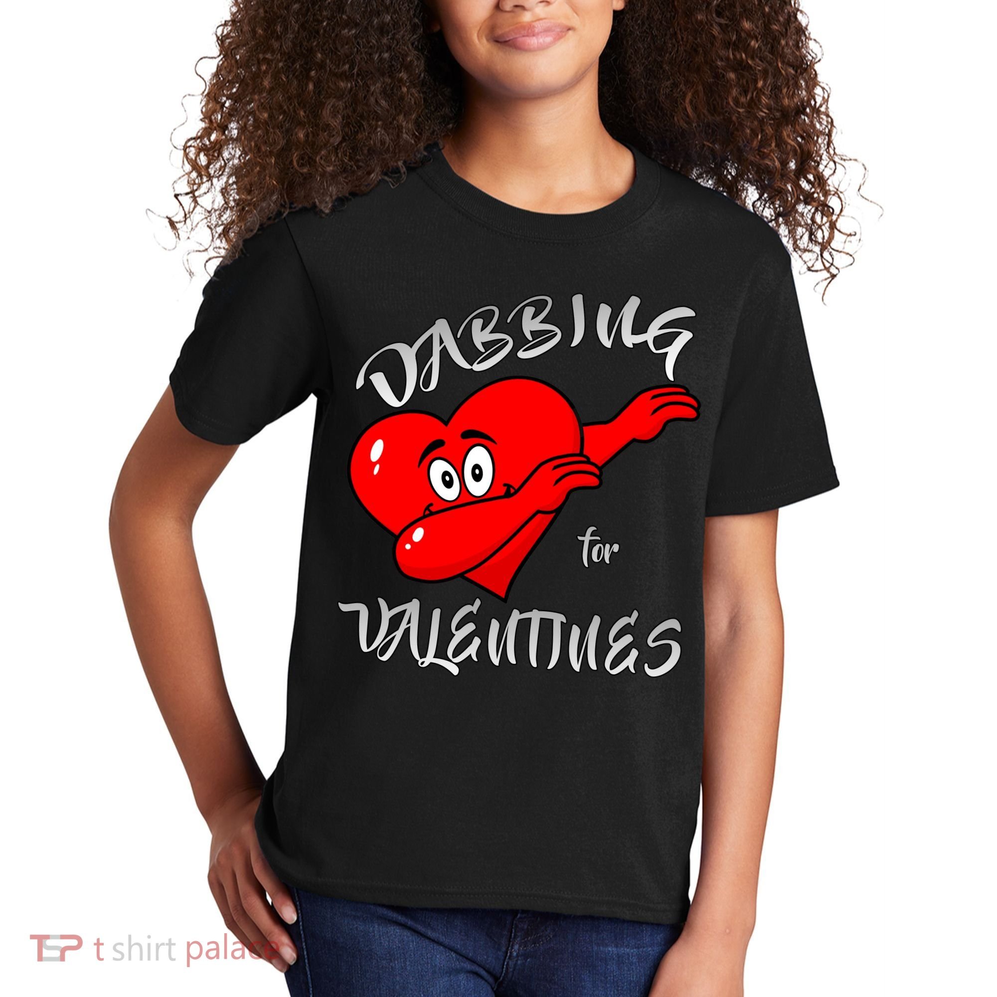 Dabbing For Love Valentines Day Heart Kids T-Shirt