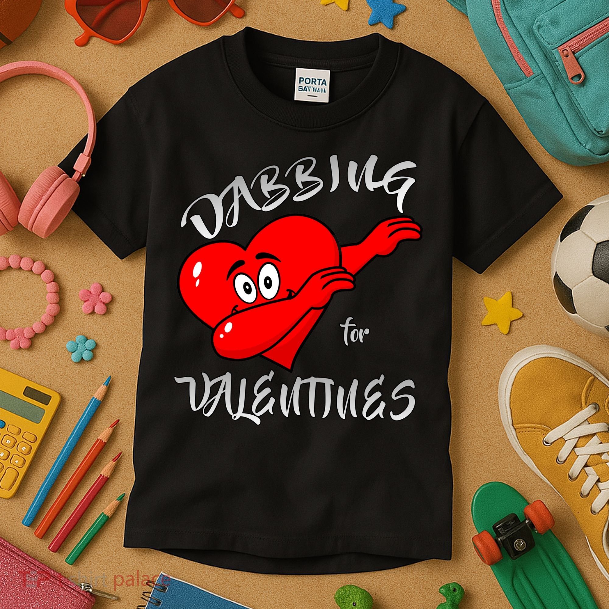 Dabbing For Love Valentines Day Heart Kids T-Shirt