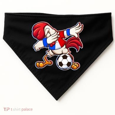 Dabbing French Soccer Rooster USA-Made Doggie Bandana