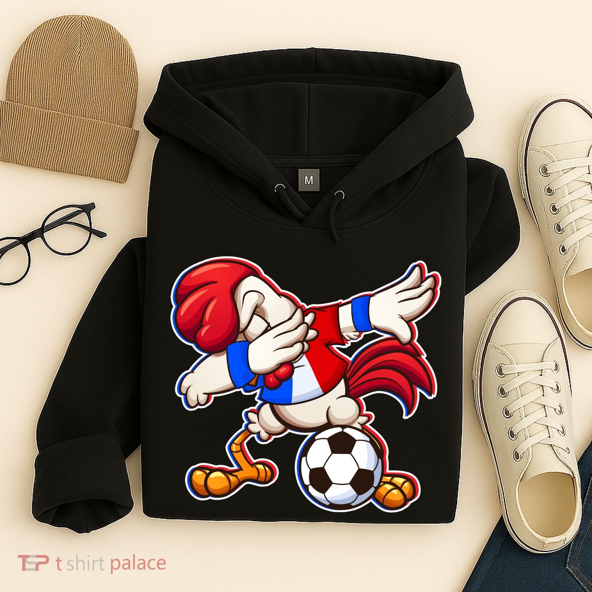 Dabbing French Soccer Rooster Hoodie