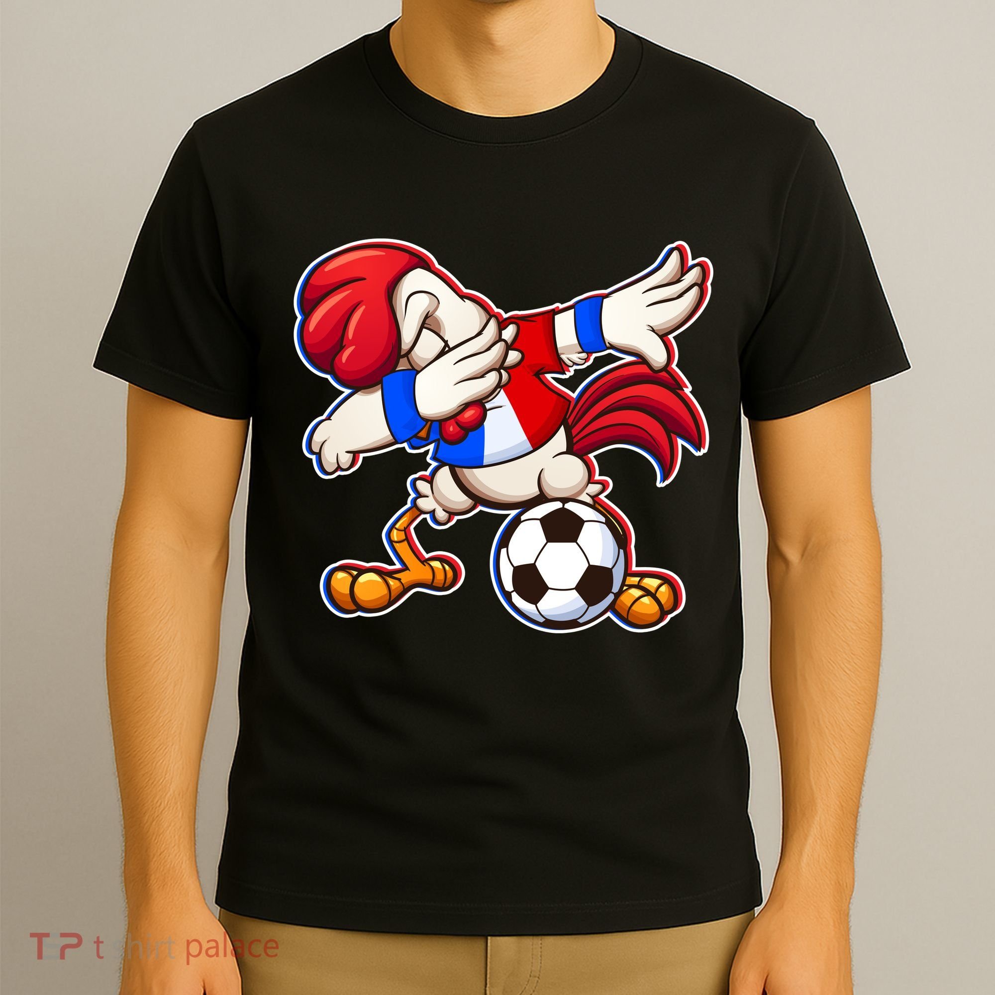 Dabbing French Soccer Rooster T-Shirt