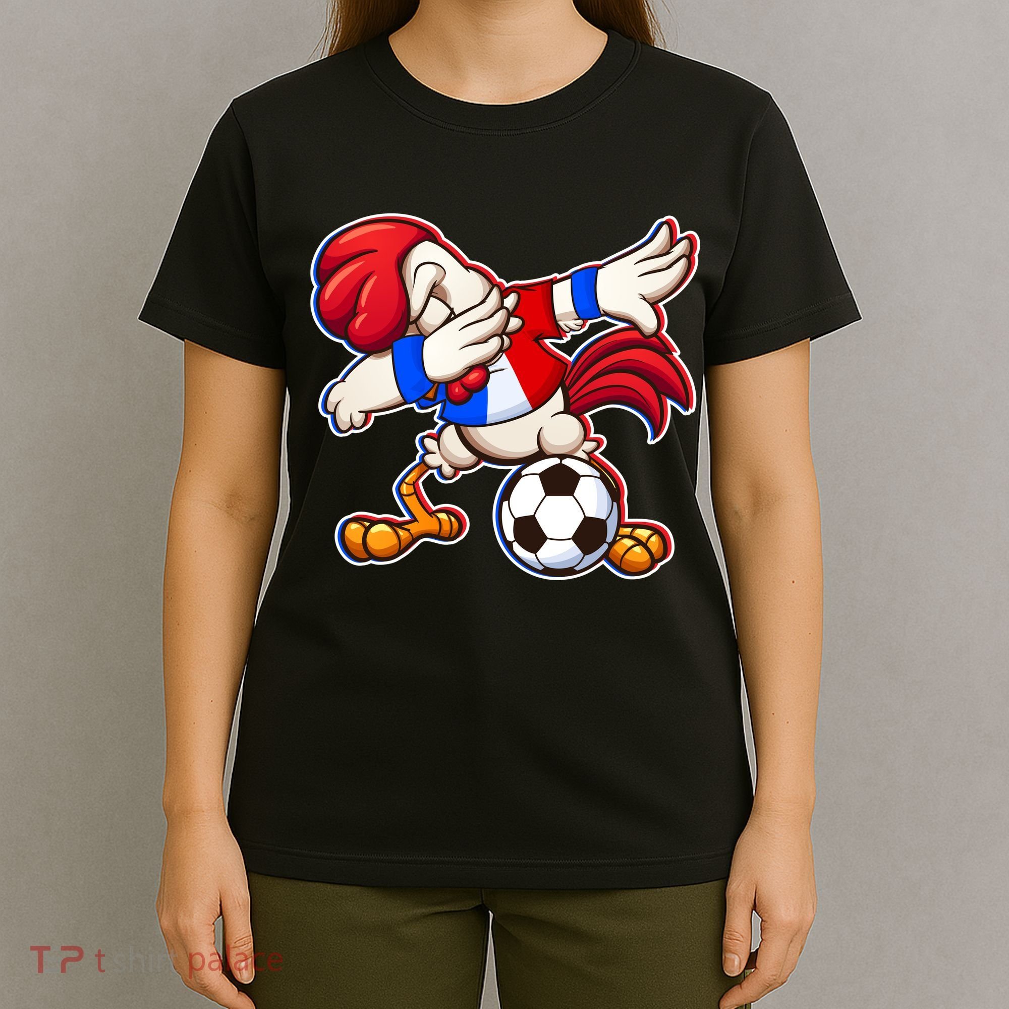 Dabbing French Soccer Rooster T-Shirt