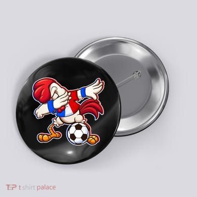 Dabbing French Soccer Rooster Button