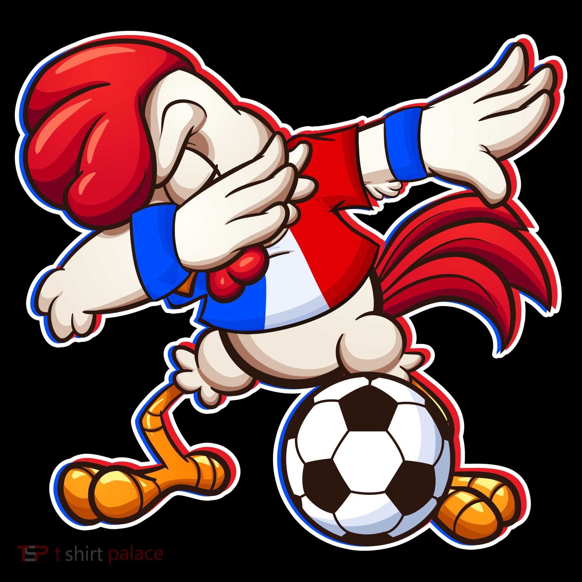 Dabbing French Soccer Rooster Button