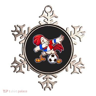 Dabbing French Soccer Rooster Ornament