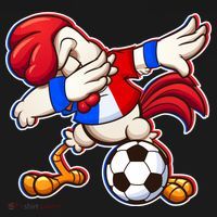 Dabbing French Soccer Rooster Ornament thumb 1