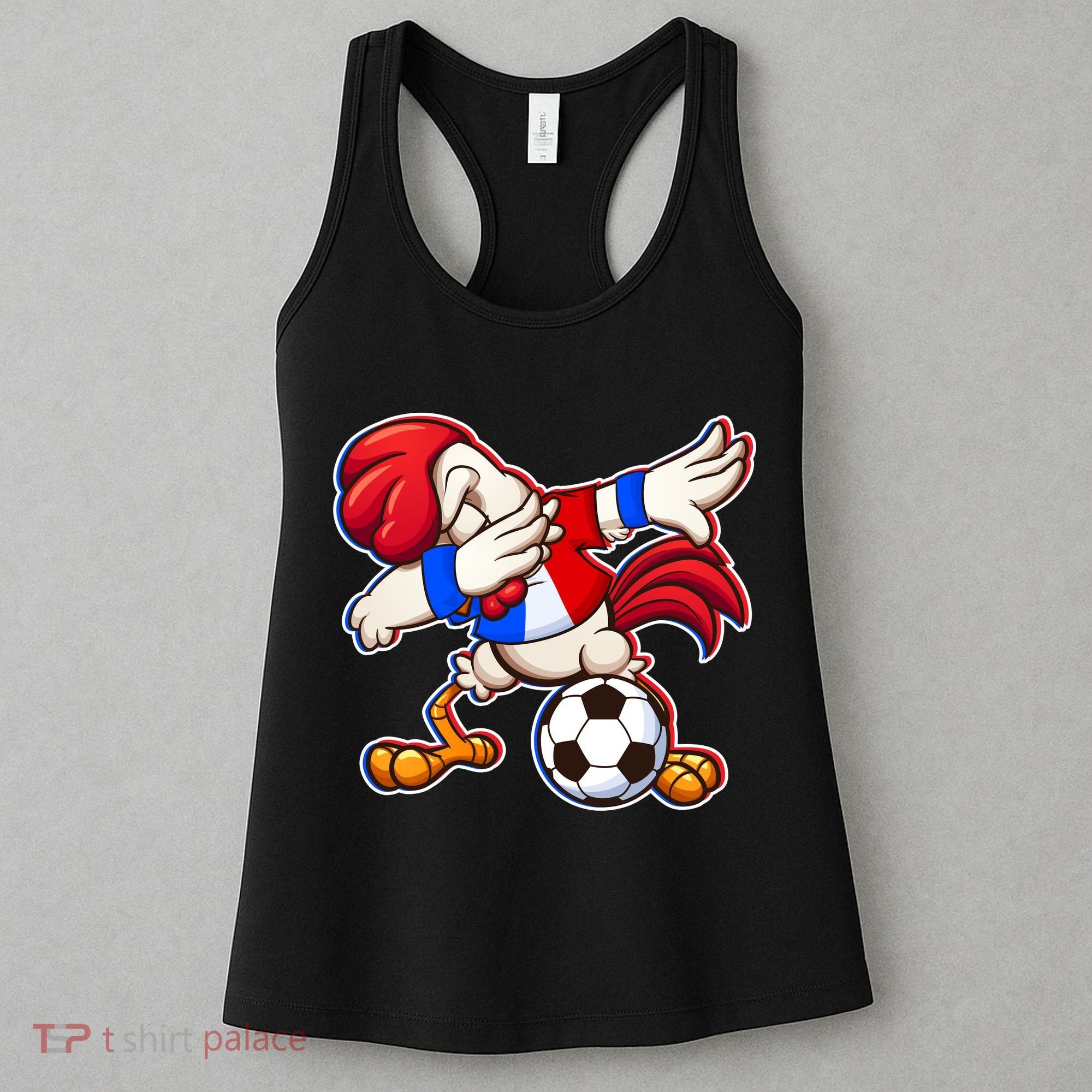 Dabbing French Soccer Rooster Women's Tank Top