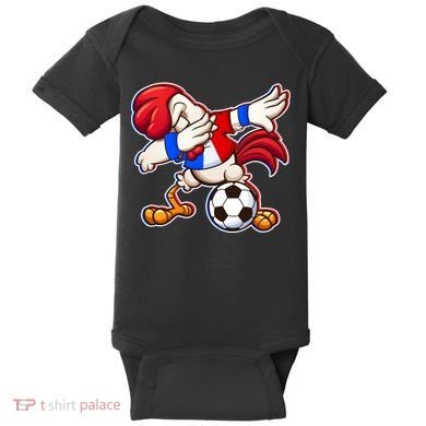 Dabbing French Soccer Rooster Baby Bodysuit