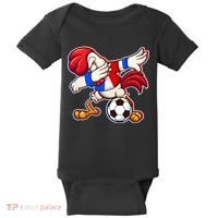 Dabbing French Soccer Rooster Baby Bodysuit thumb 0
