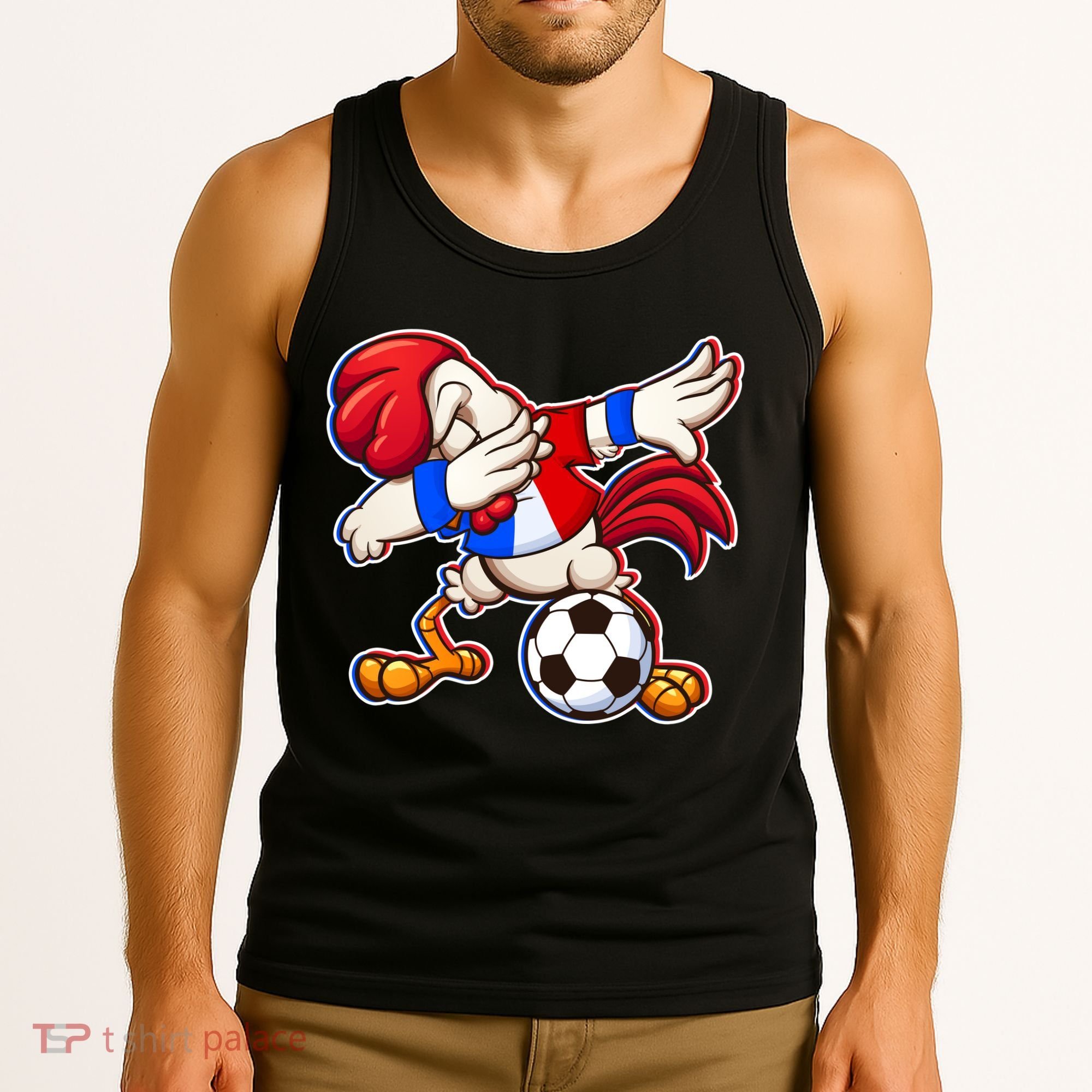 Dabbing French Soccer Rooster Tank Top