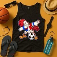 Dabbing French Soccer Rooster Tank Top thumb 4