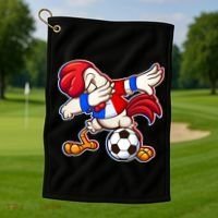 Dabbing French Soccer Rooster Golf Towel thumb 1