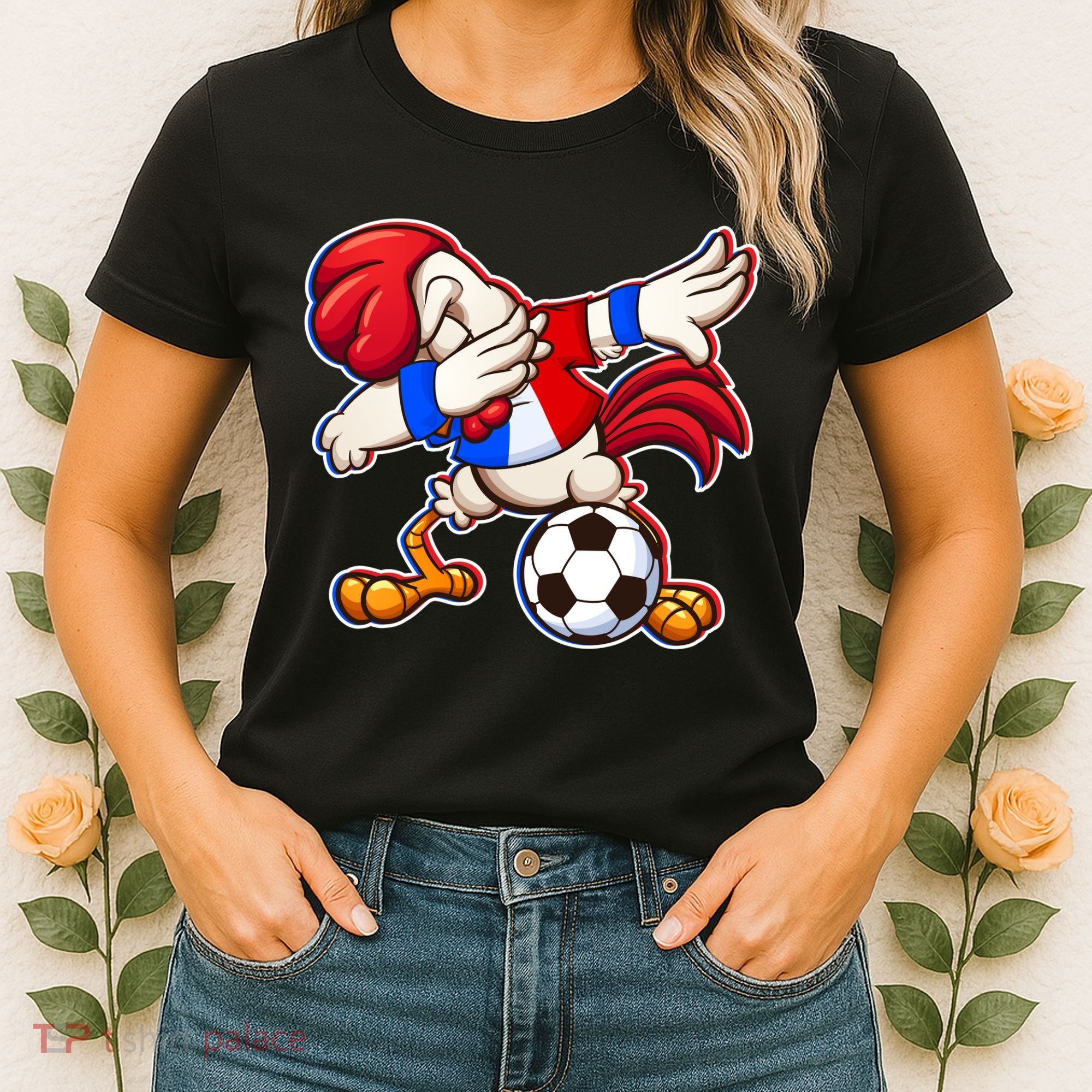Dabbing French Soccer Rooster Women's T-Shirt