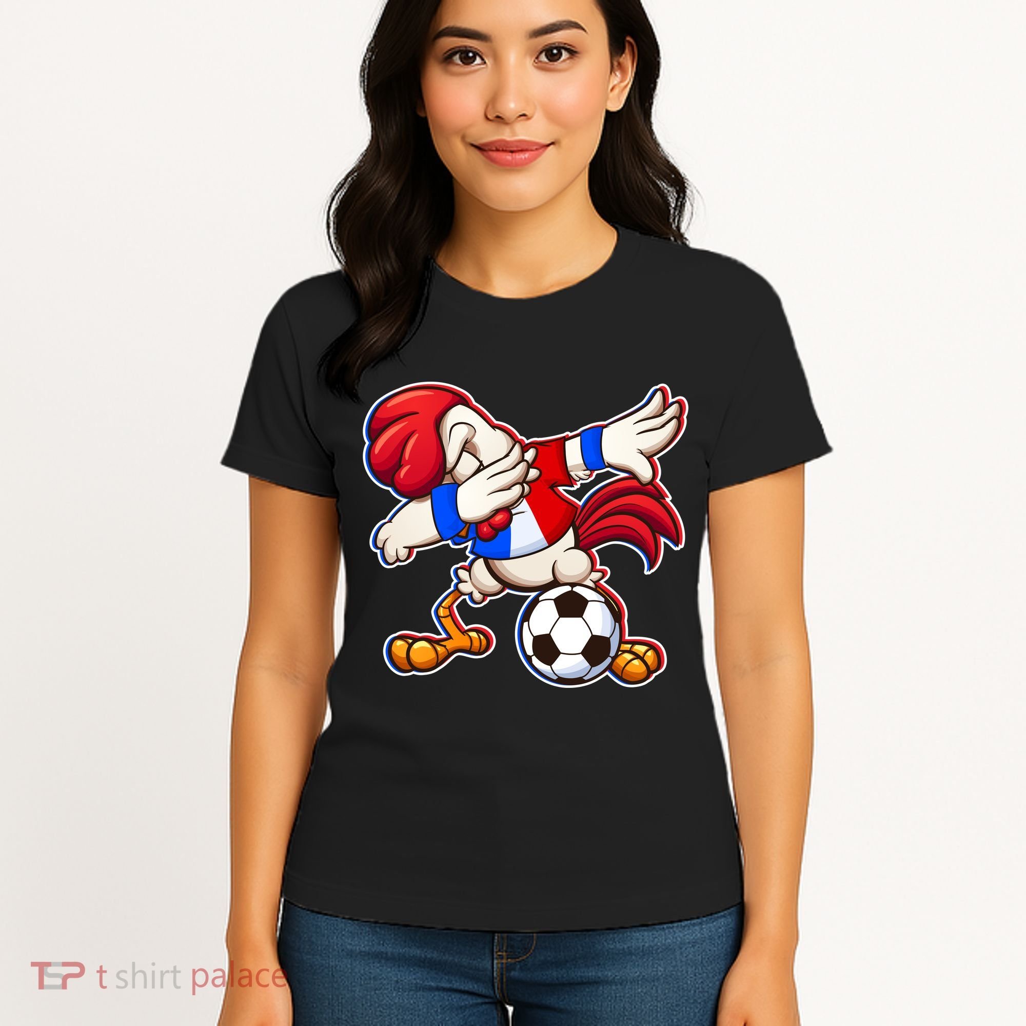 Dabbing French Soccer Rooster Women's T-Shirt
