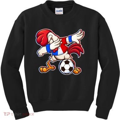 Dabbing French Soccer Rooster Kids Sweatshirt