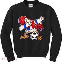 Dabbing French Soccer Rooster Kids Sweatshirt thumb 0