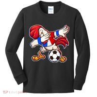 Dabbing French Soccer Rooster Kids Long Sleeve Shirt thumb 0