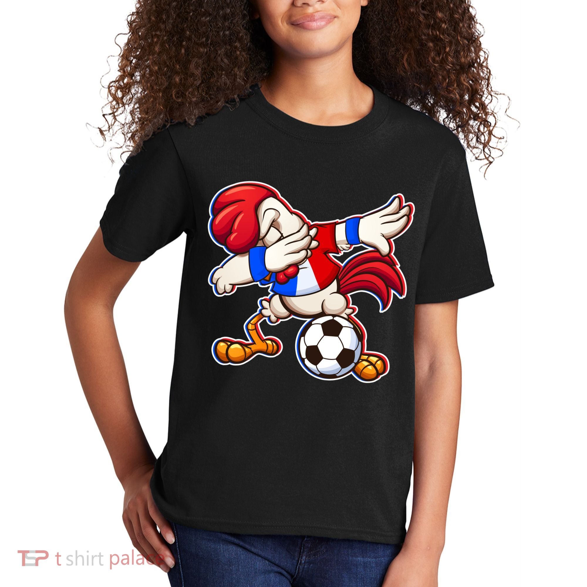 Dabbing French Soccer Rooster Kids T-Shirt