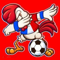 Dabbing French Soccer Rooster Santa Hat thumb 1
