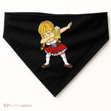 Dabbing German Girl Oktoberfest USA-Made Doggie Bandana