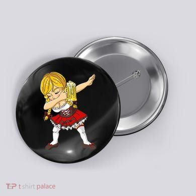Dabbing German Girl Oktoberfest Button