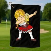Dabbing German Girl Oktoberfest Golf Towel thumb 1
