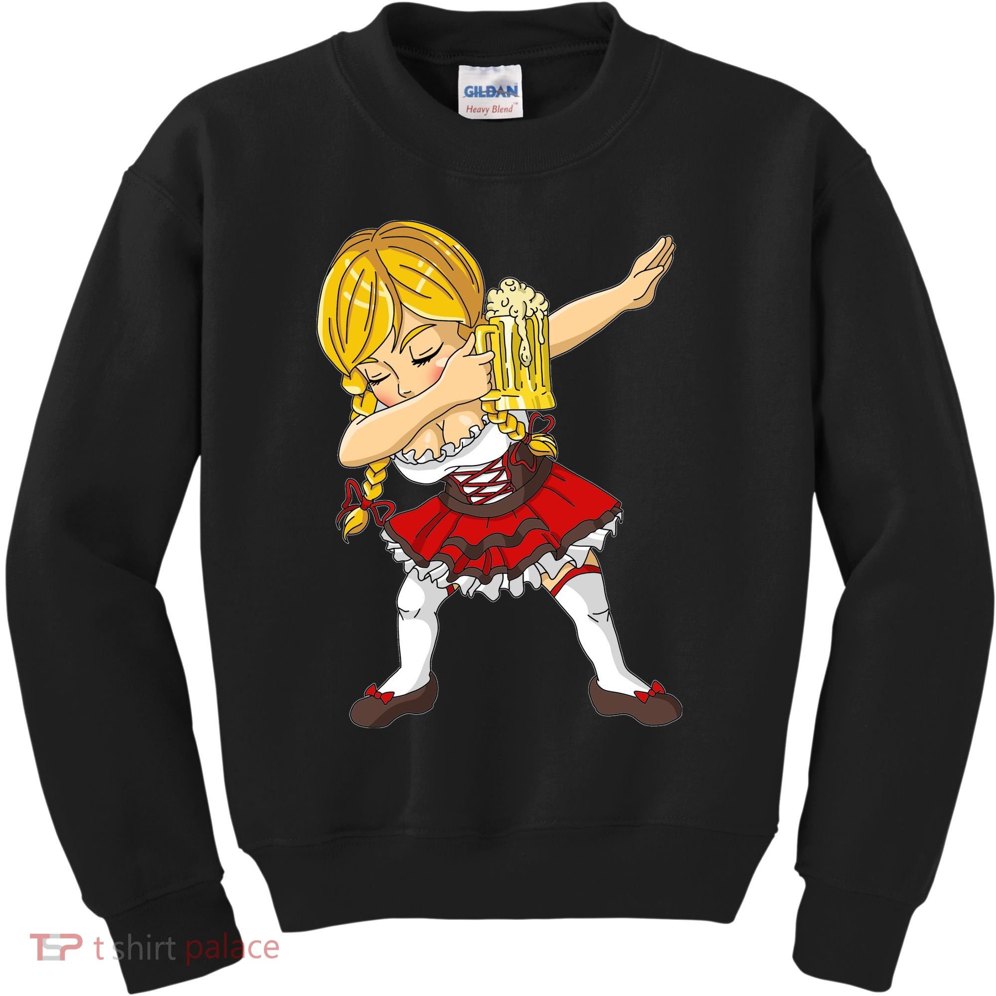 Dabbing German Girl Oktoberfest Kids Sweatshirt