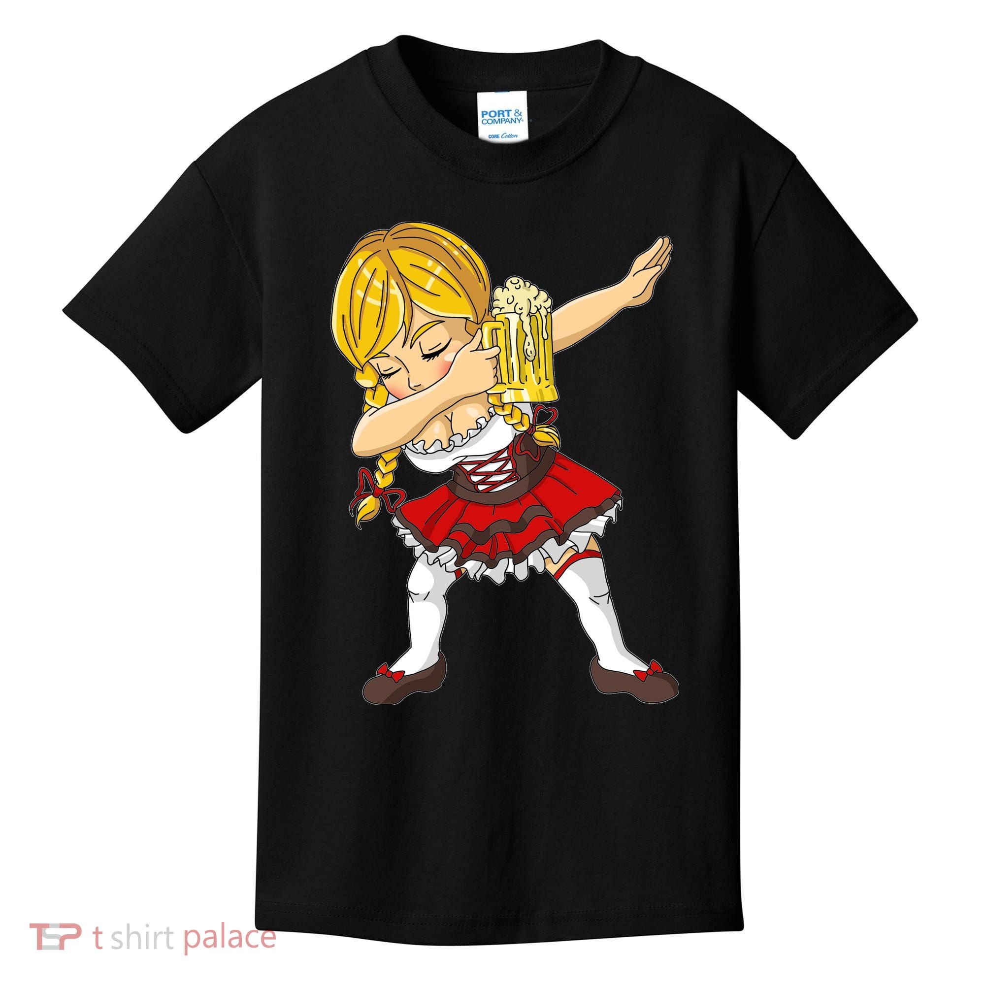 Dabbing German Girl Oktoberfest Kids T-Shirt