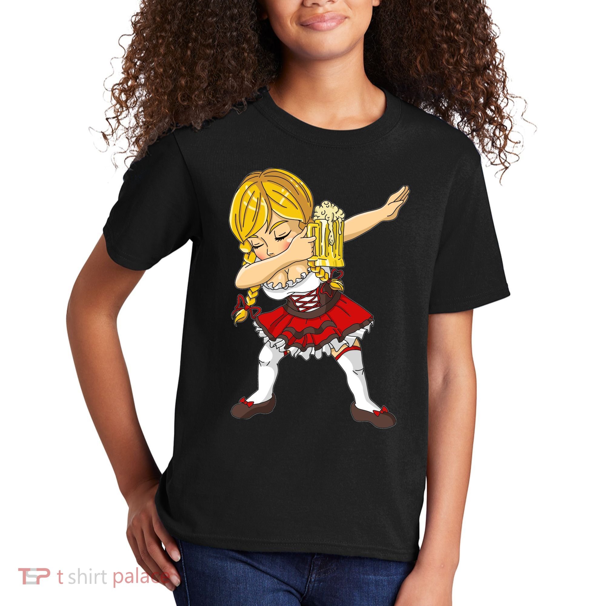 Dabbing German Girl Oktoberfest Kids T-Shirt