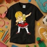Dabbing German Girl Oktoberfest Kids T-Shirt thumb 3
