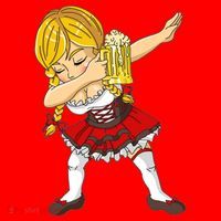 Dabbing German Girl Oktoberfest Santa Hat thumb 1