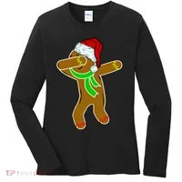 Dabbing Gingerbread Man Women's Long Sleeve Shirt thumb 0