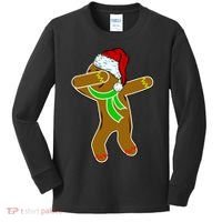 Dabbing Gingerbread Man Kids Long Sleeve Shirt thumb 0