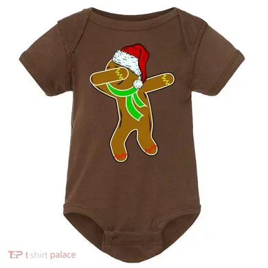 Dabbing Gingerbread Man Baby Bodysuit
