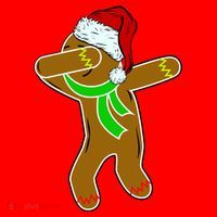 Dabbing Gingerbread Man Santa Hat thumb 1