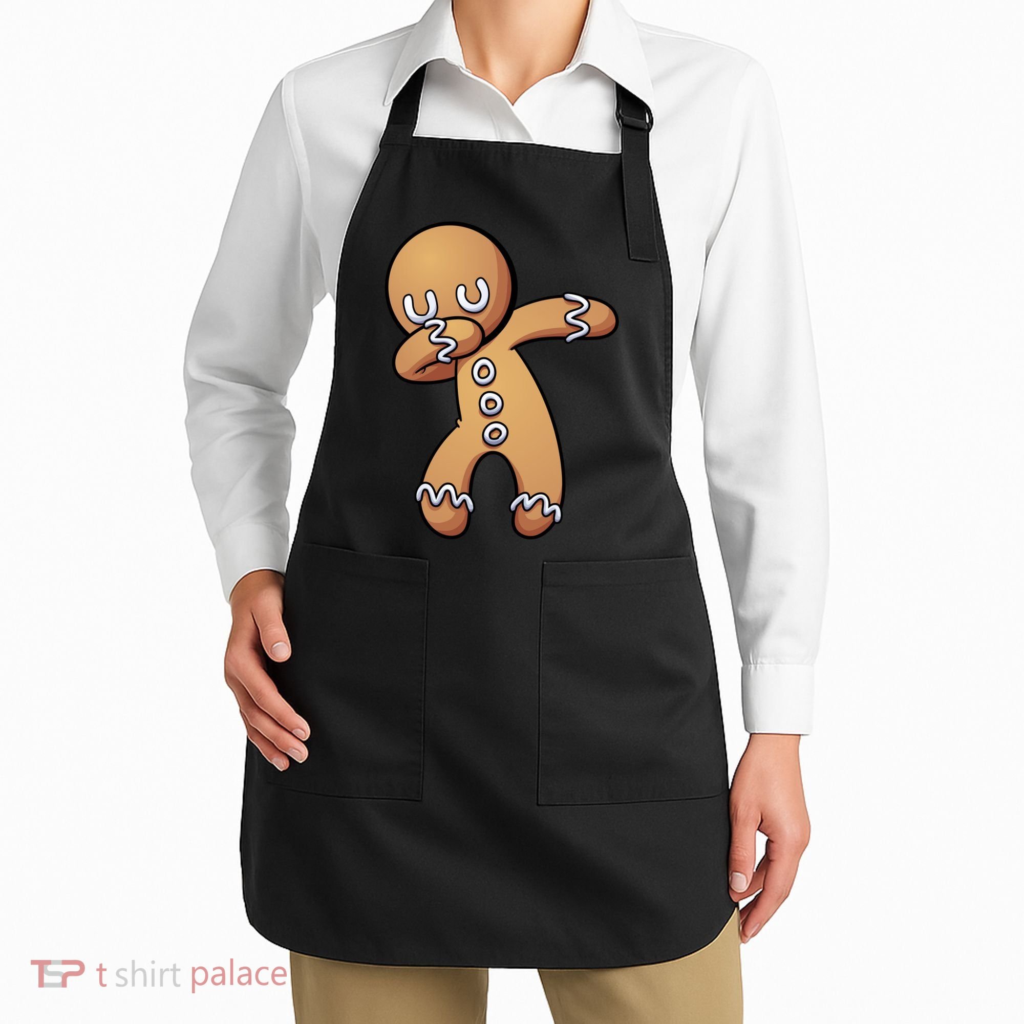 Dabbing Gingerbread Man Christmas  Apron