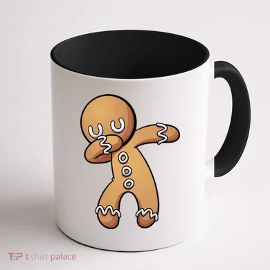 Dabbing Gingerbread Man Christmas  Coffee Mug back