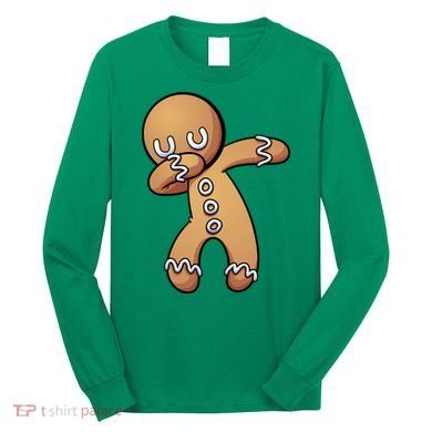 Dabbing Gingerbread Man Christmas  Long Sleeve Shirt